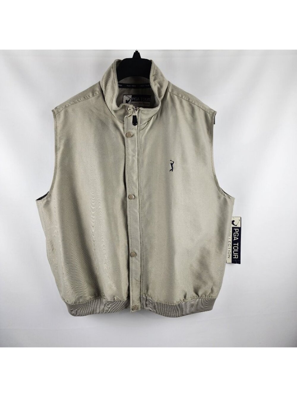 PGA Tour Collection Vest Mens XL Khaki Wind Resistant Vest NWT